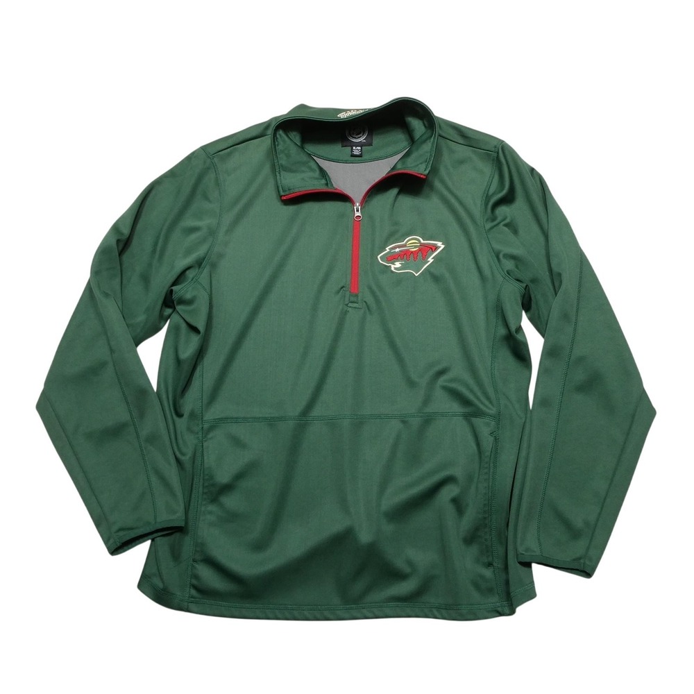 Minnesota Wild Shirt Mens XL Green NHL Hockey 1/4 Zip Pullover VF Imagewear